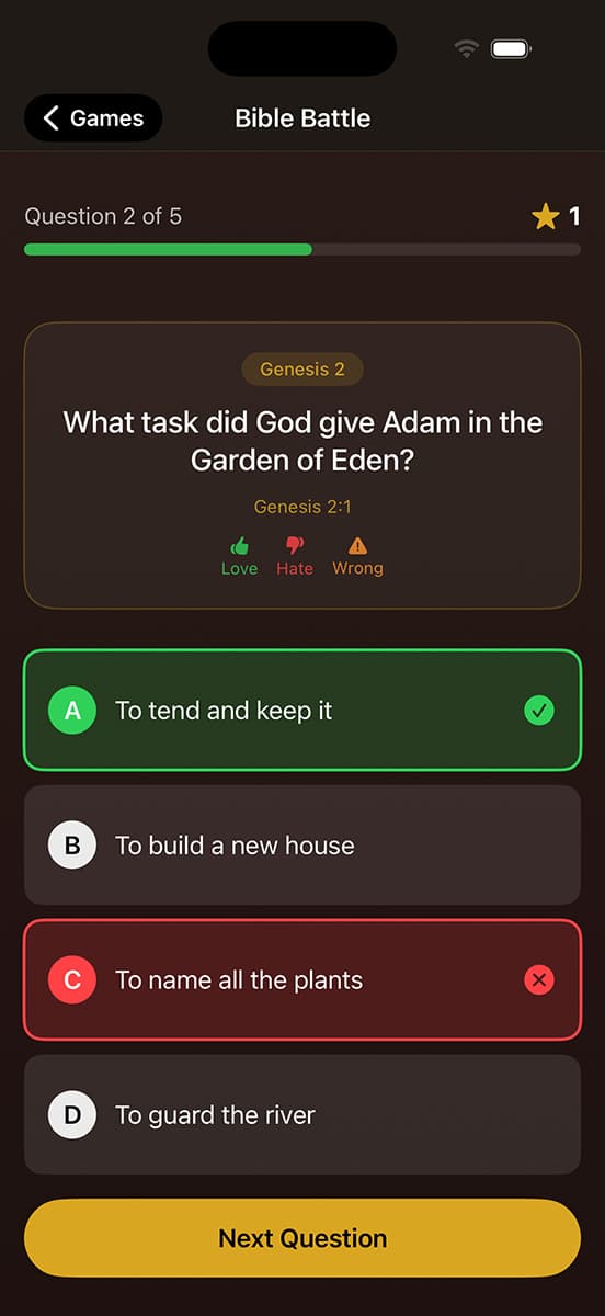 Bible Warden screen
